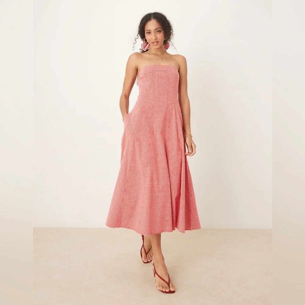 A&F Mila Strapless Midi Dress - Picture 5 of 5